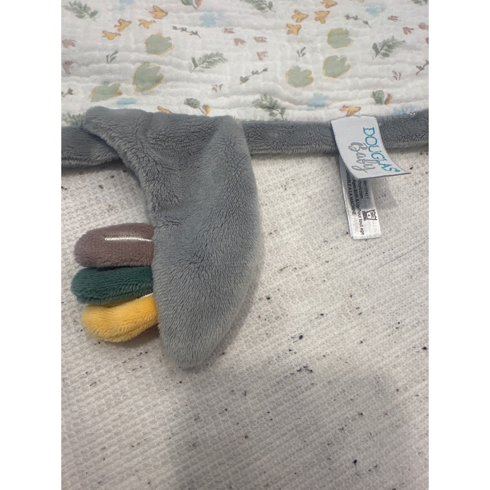 Douglas Baby Gray Dinosaur Lovey Security Blanket Muslin large Botanical Print - Picture 3 of 7
